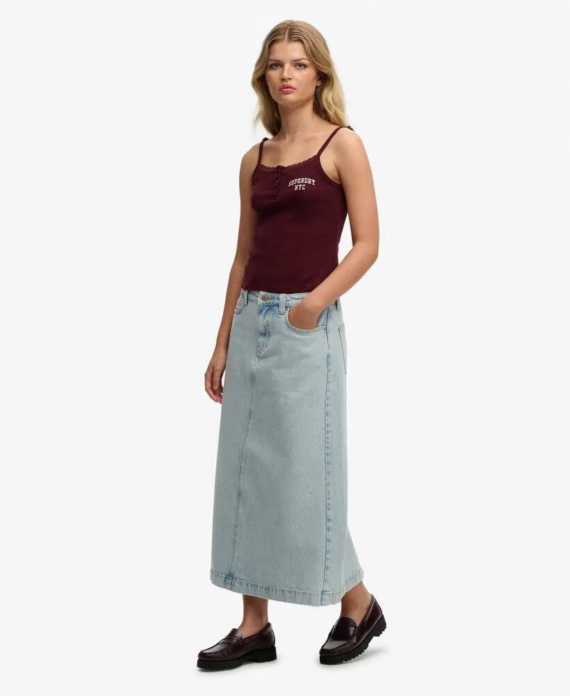 superdry Denim Cargo Maxi Rok – 100% Biologisch Katoen 3/7