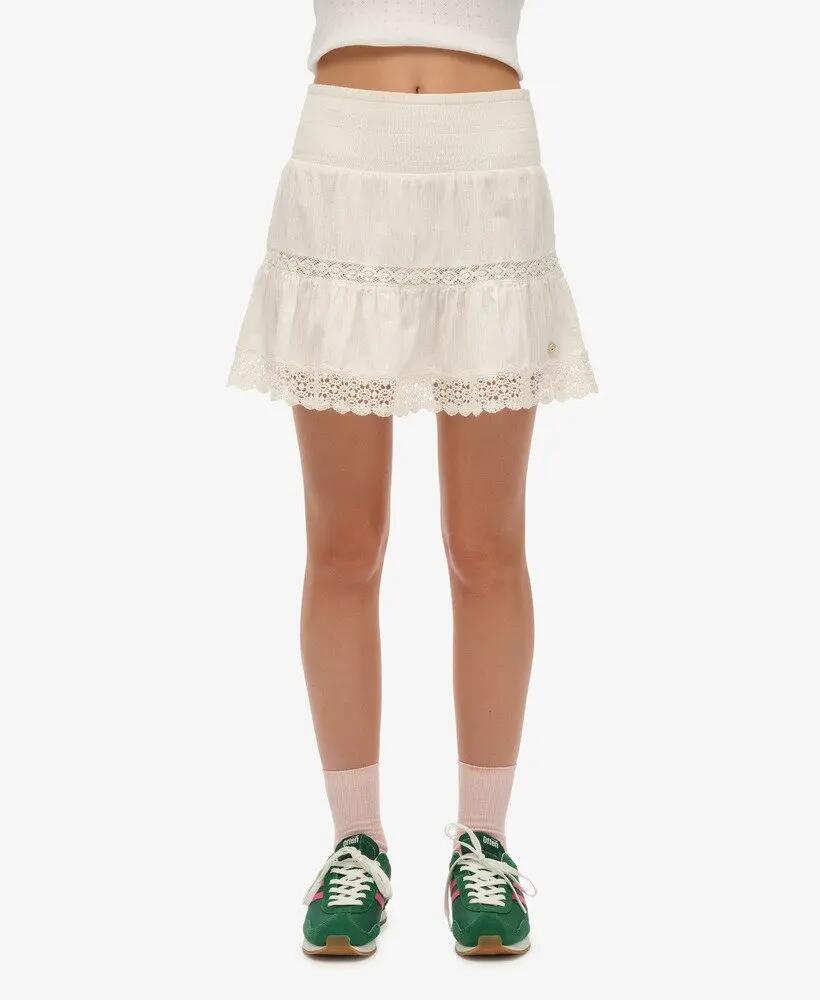 superdry Gonna Mini Ibiza in Pizzo – 100% Cotone, stile vintage 2/7