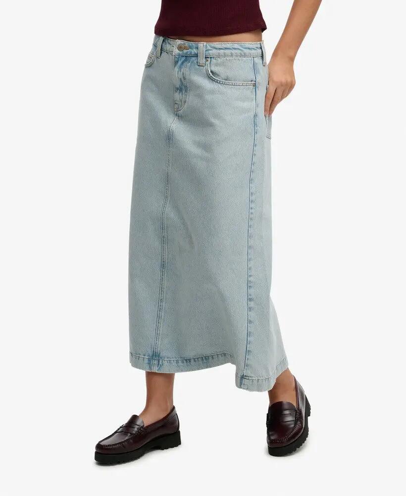 superdry Denim Cargo Maxi Rok – 100% Biologisch Katoen 2/7