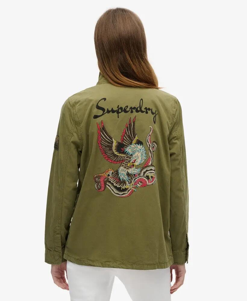 superdry Casaco St Tropez M65 militar adornado Dark Khaki 2/7