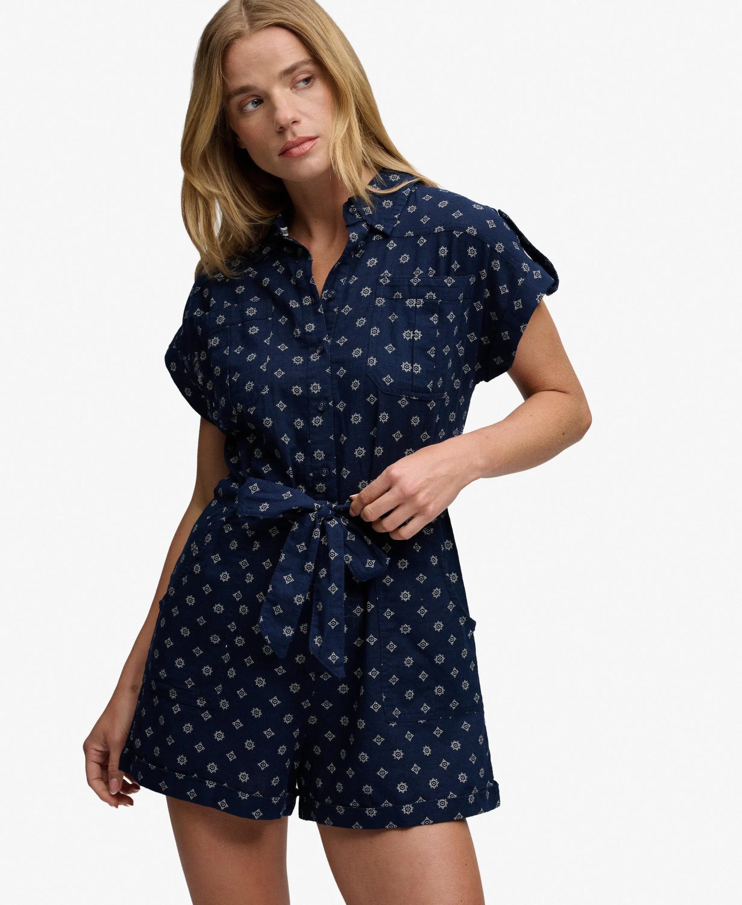 superdry Macacão utilitário com cinto - Eclipse Navy Geo 2/7