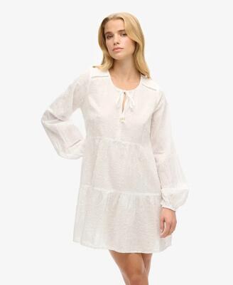Superdry ibiza lange mouwen gelaagde sparkle mini-jurk
