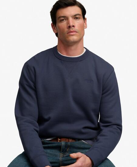 superdry Felpa Essential Stacked Logo Crew – vestibilità relaxed – SOFT NAVY