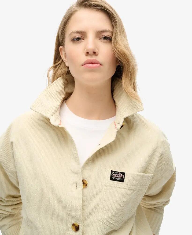 superdry Overshirt in velluto a coste Chunky Cord Birch 3/7