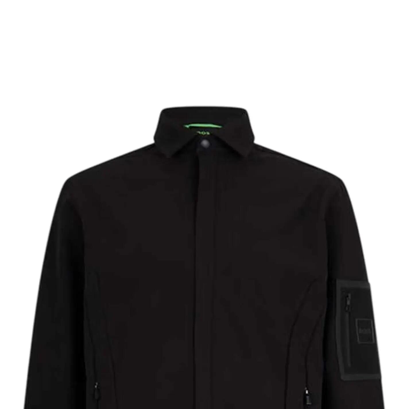 Sopra Camicia Oxford Tasca Con Zip Uomo Boss Expedit Nero 3/3