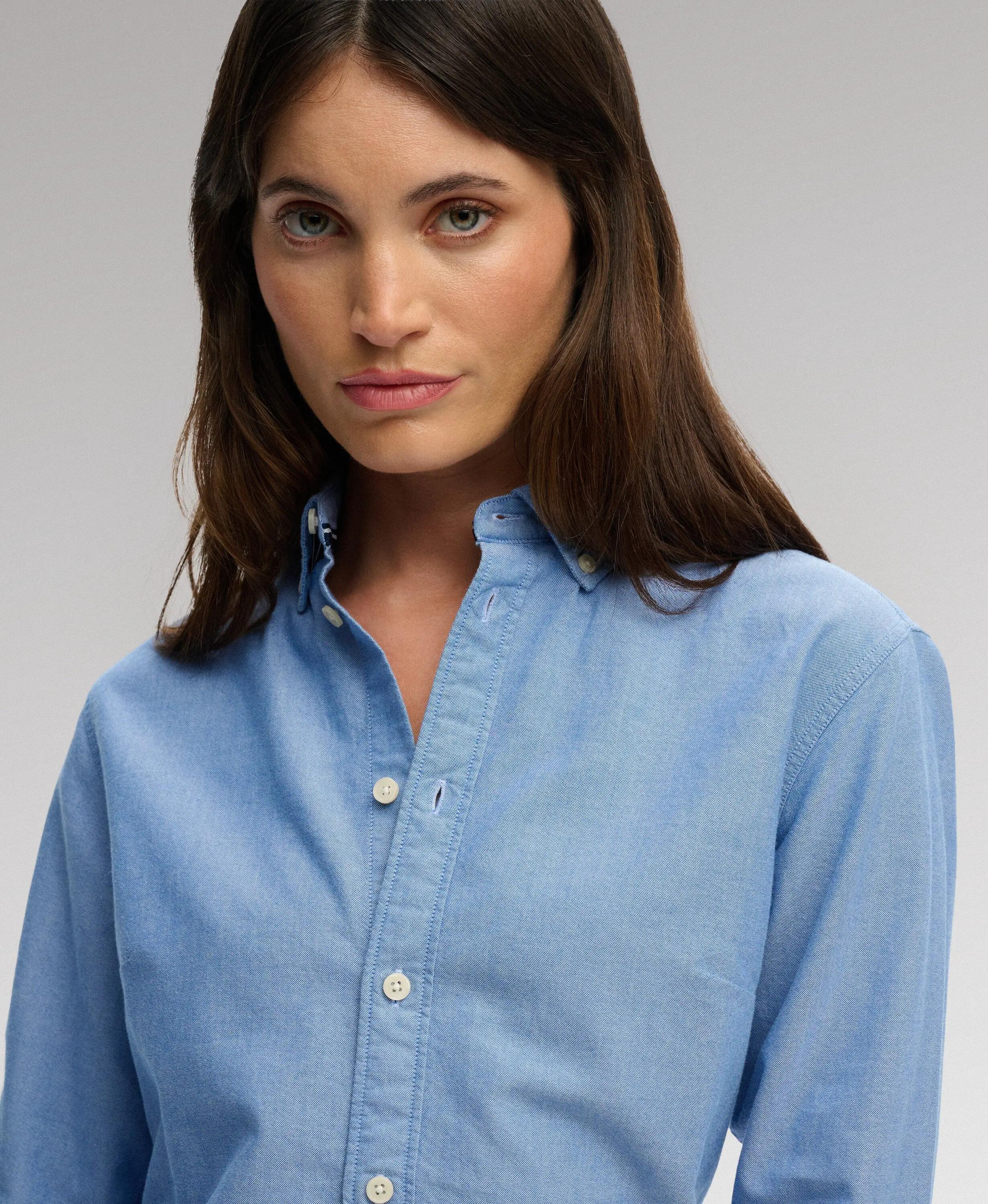 superdry Camicia Slim Oxford maniche lunghe in cotone – AZURE BLUE CHAMBRAY 4/7