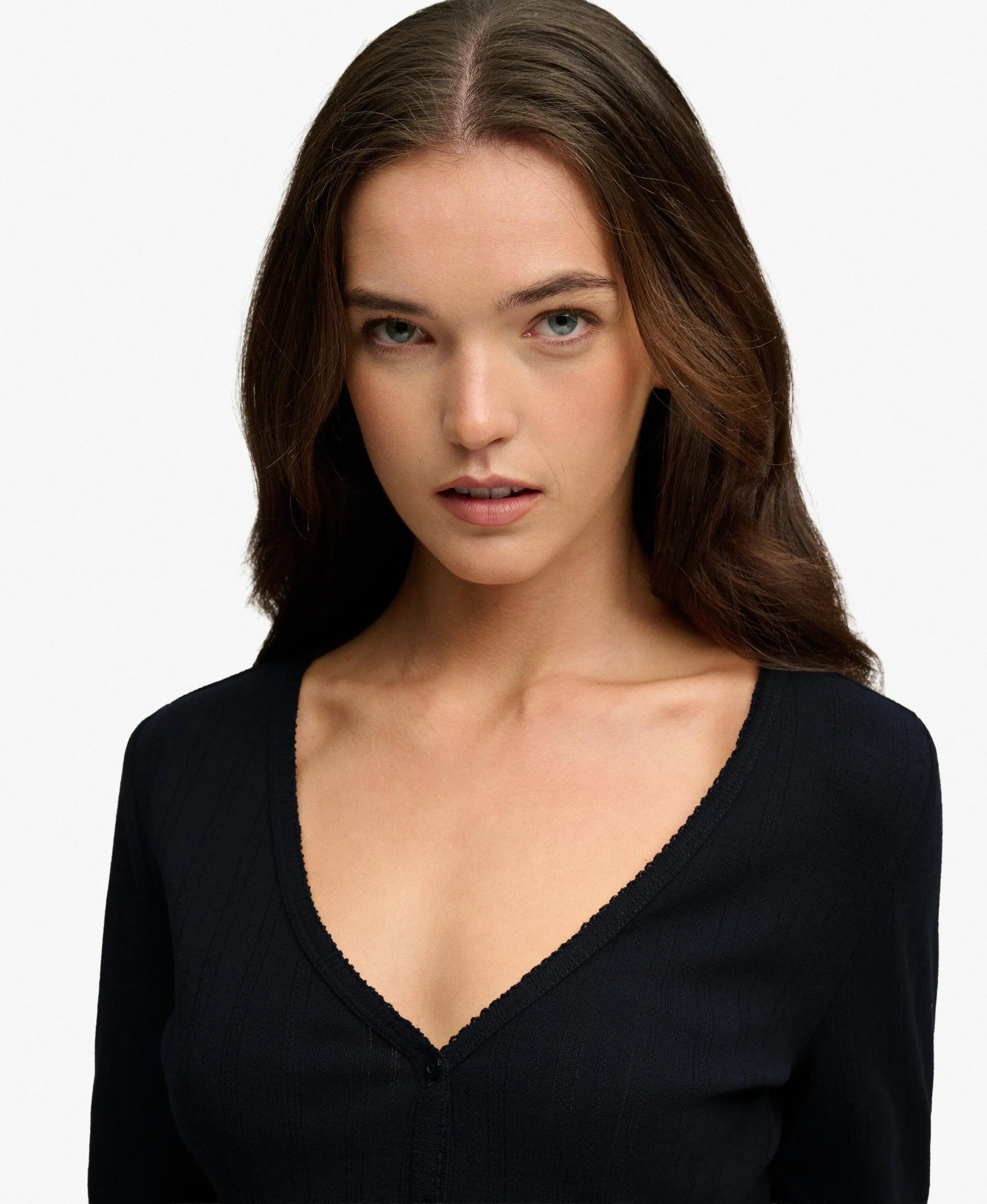 superdry Cardigan Athletic Essential Pointelle in cotone biologico – ECLIPSE 4/7