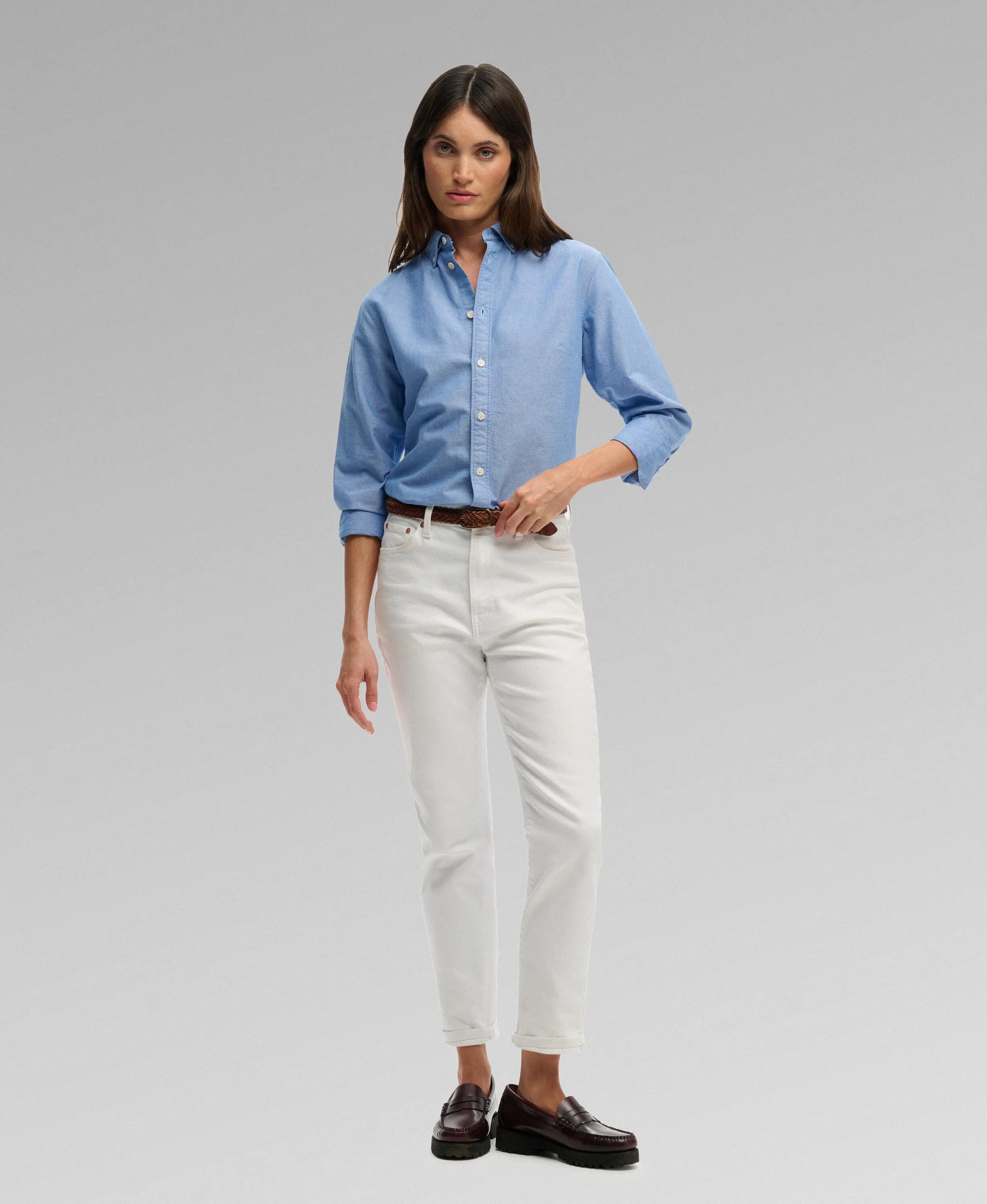 superdry Camicia Slim Oxford maniche lunghe in cotone – AZURE BLUE CHAMBRAY 3/7