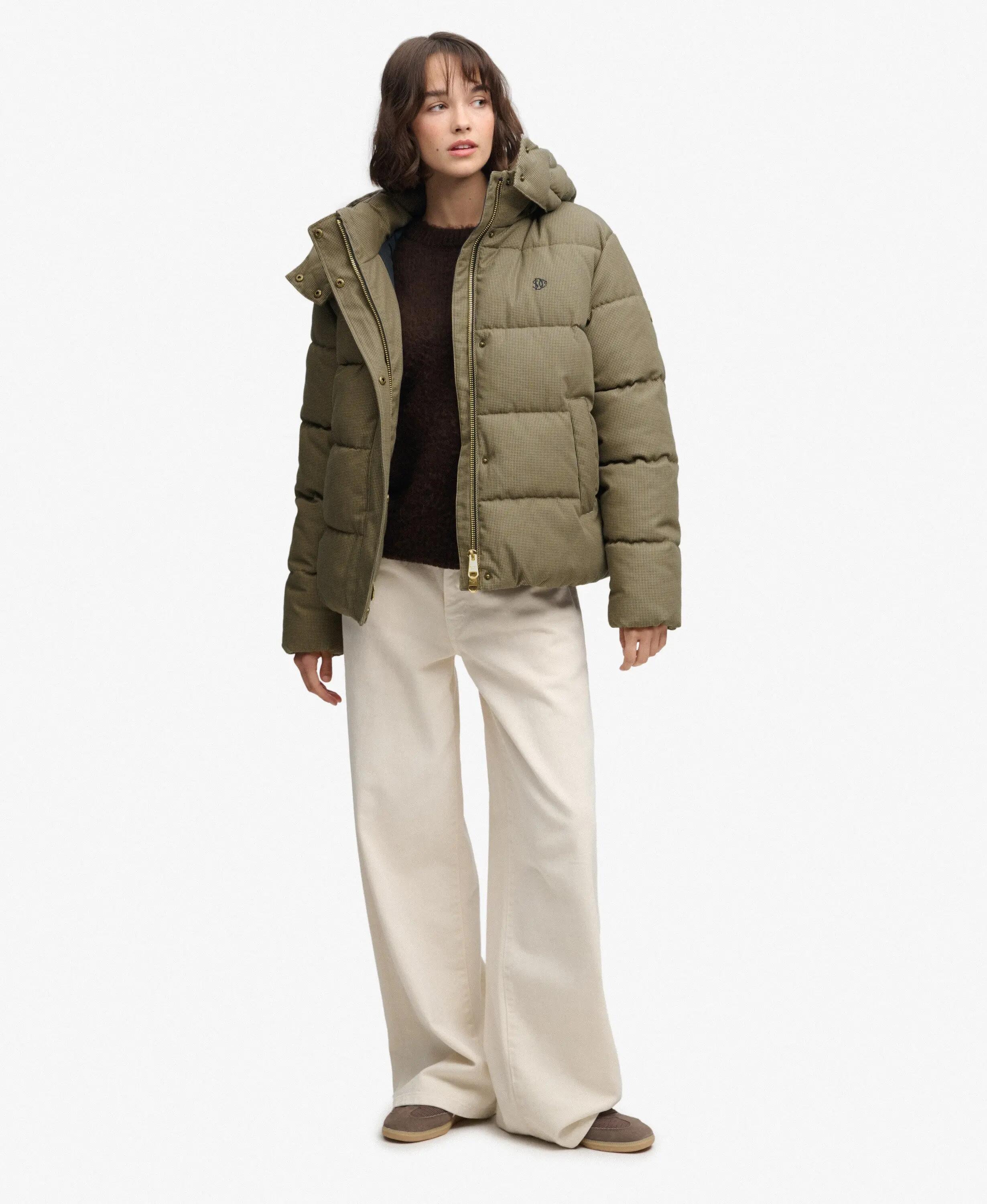 superdry Giacca imbottita Premium con cappuccio e motivo check 4/7