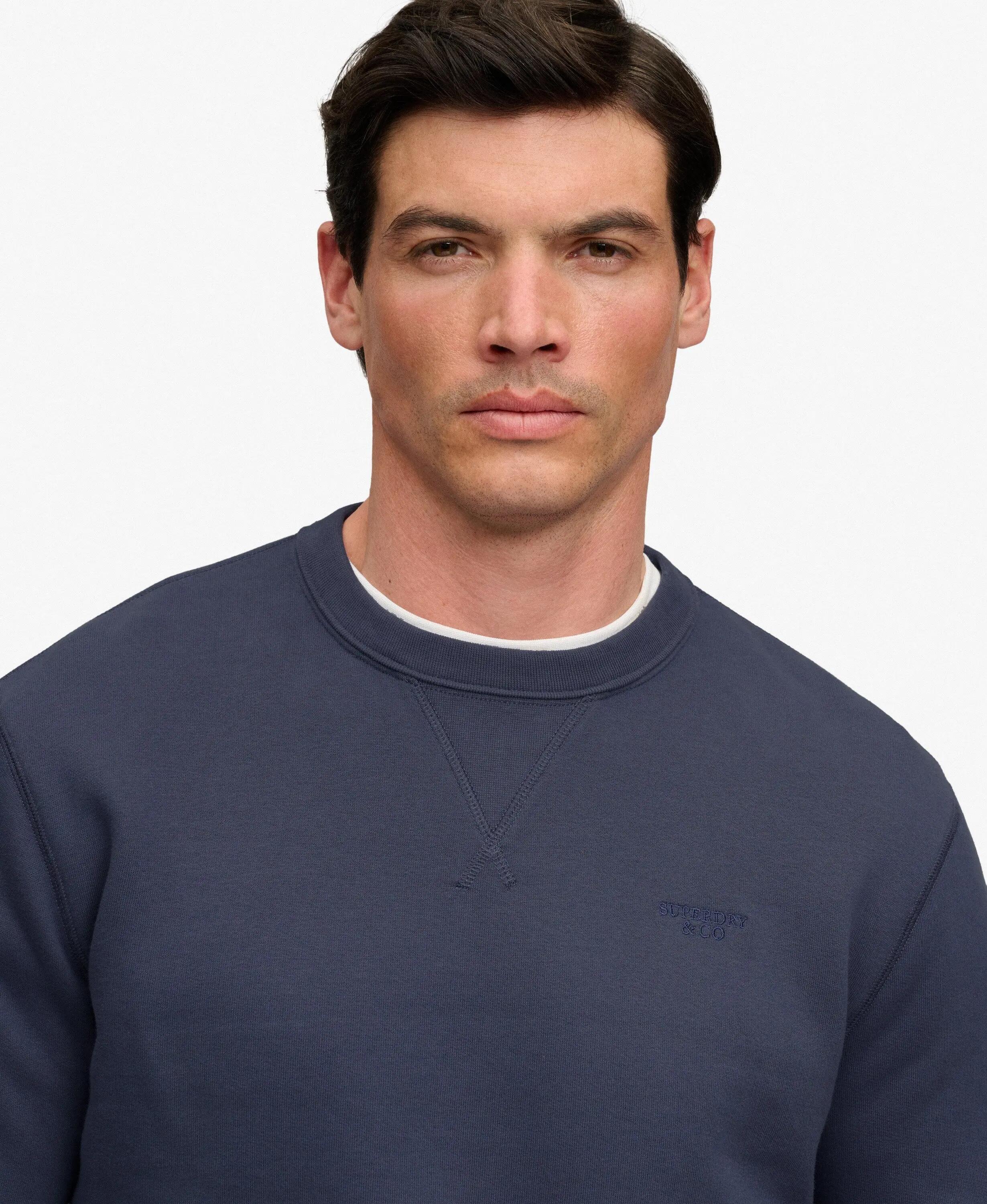 superdry Felpa Essential Stacked Logo Crew – vestibilità relaxed – SOFT NAVY 4/7