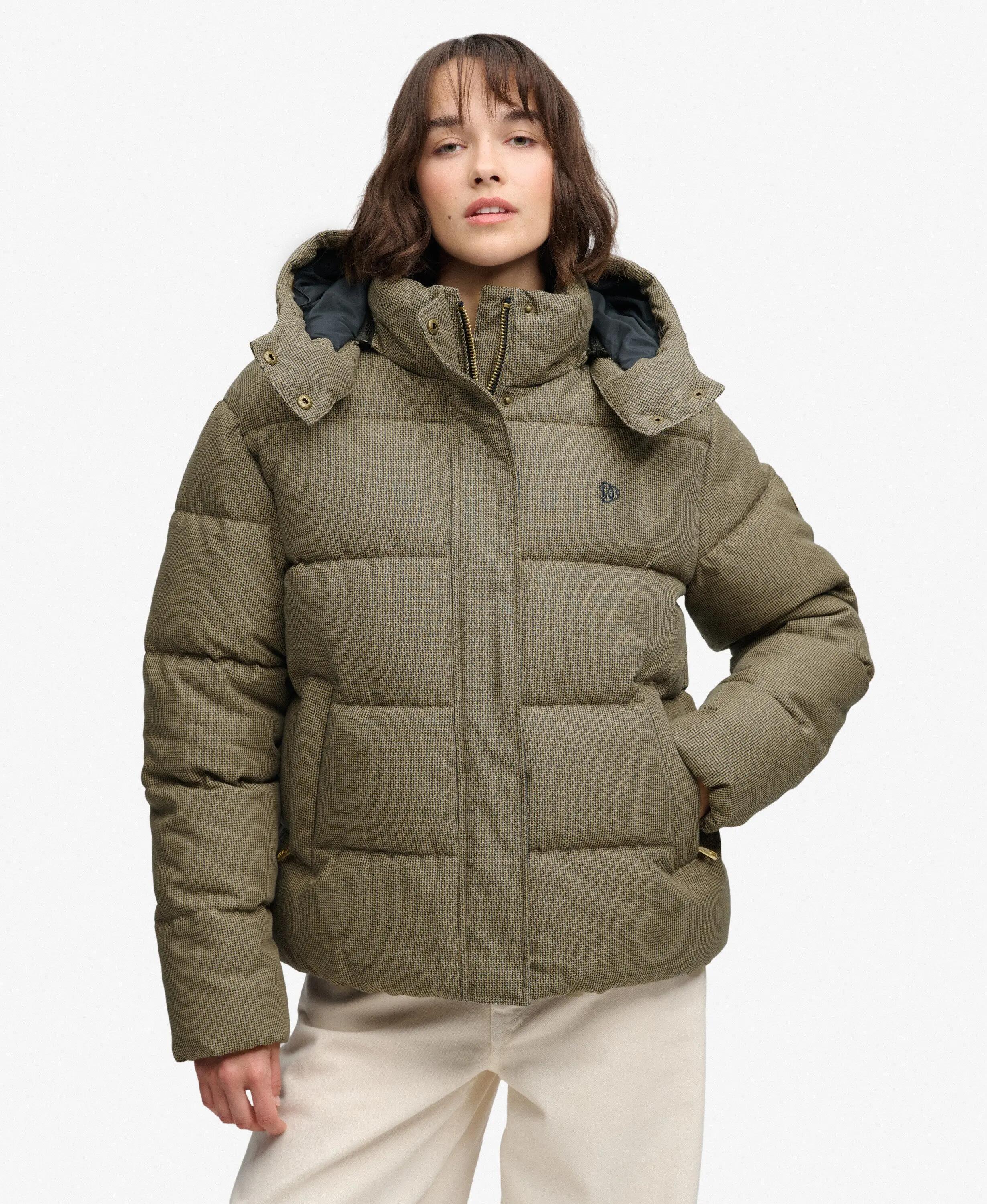 superdry Giacca imbottita Premium con cappuccio e motivo check 3/7