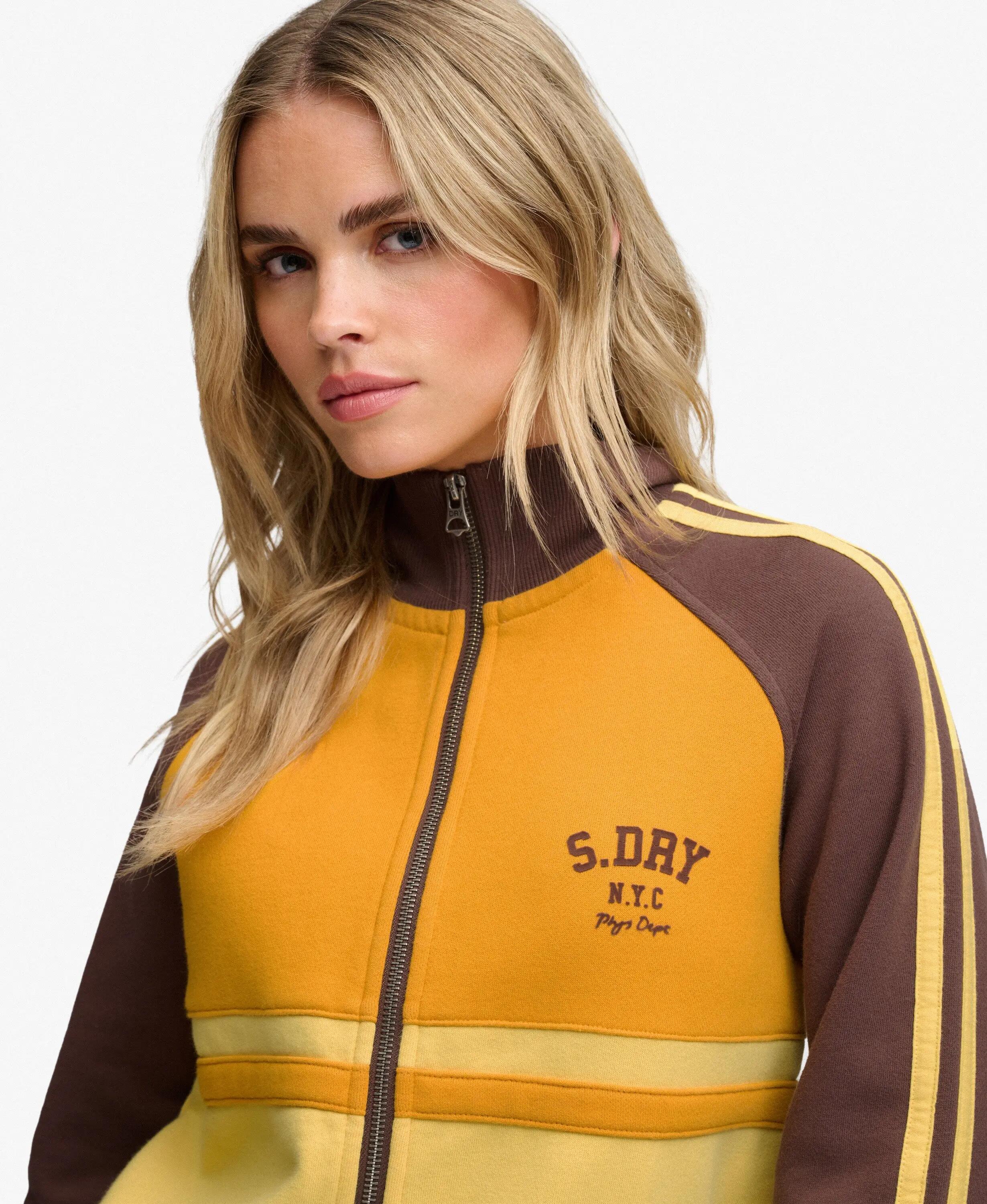 superdry Cult Zip Through Track Top Sportliche Zipjacke im Colourblock – French 4/7