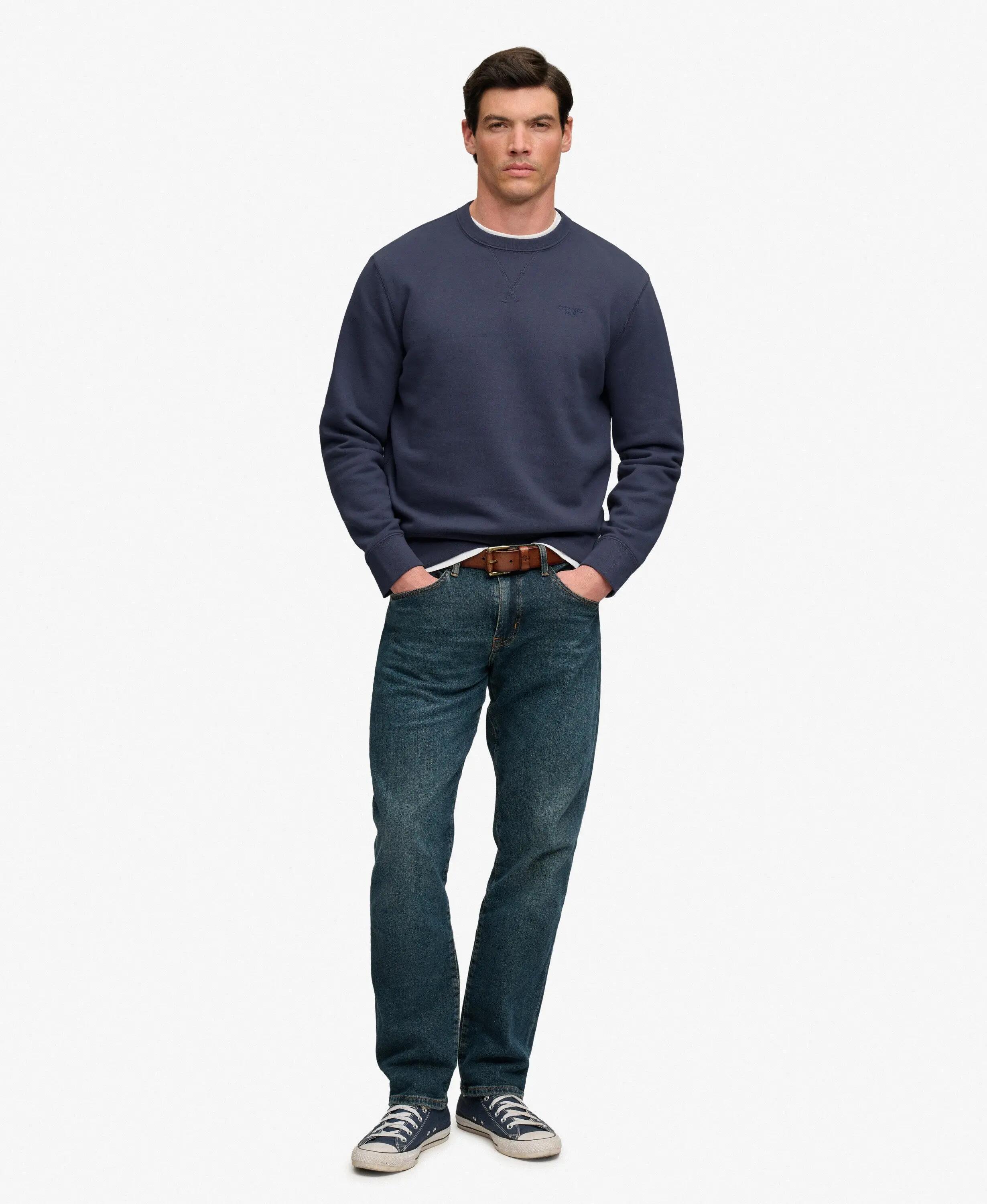 superdry Felpa Essential Stacked Logo Crew – vestibilità relaxed – SOFT NAVY 3/7