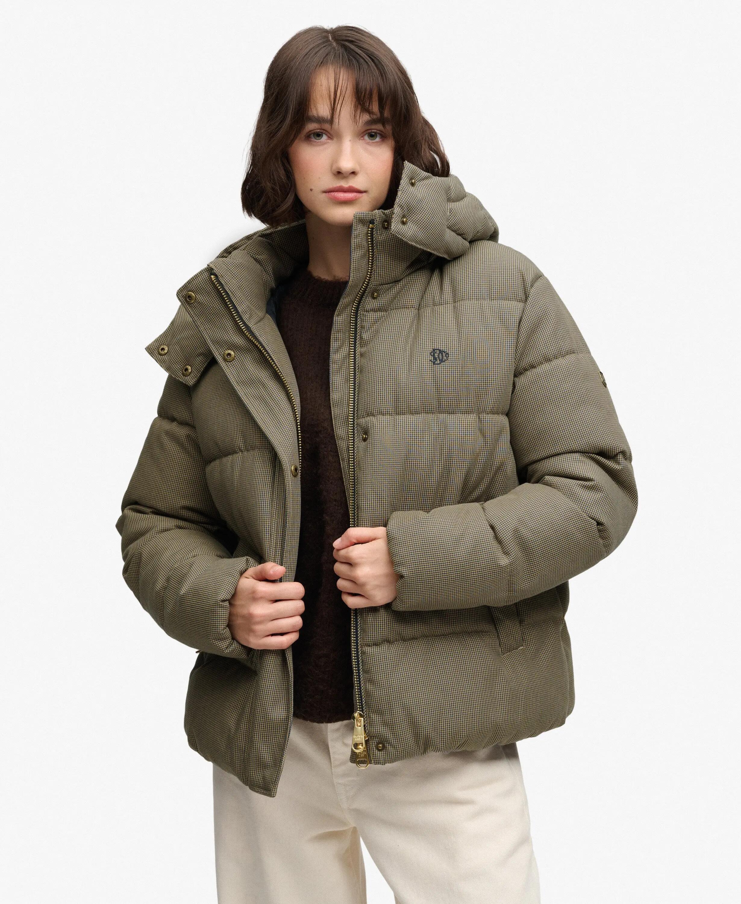 superdry Giacca imbottita Premium con cappuccio e motivo check 2/7