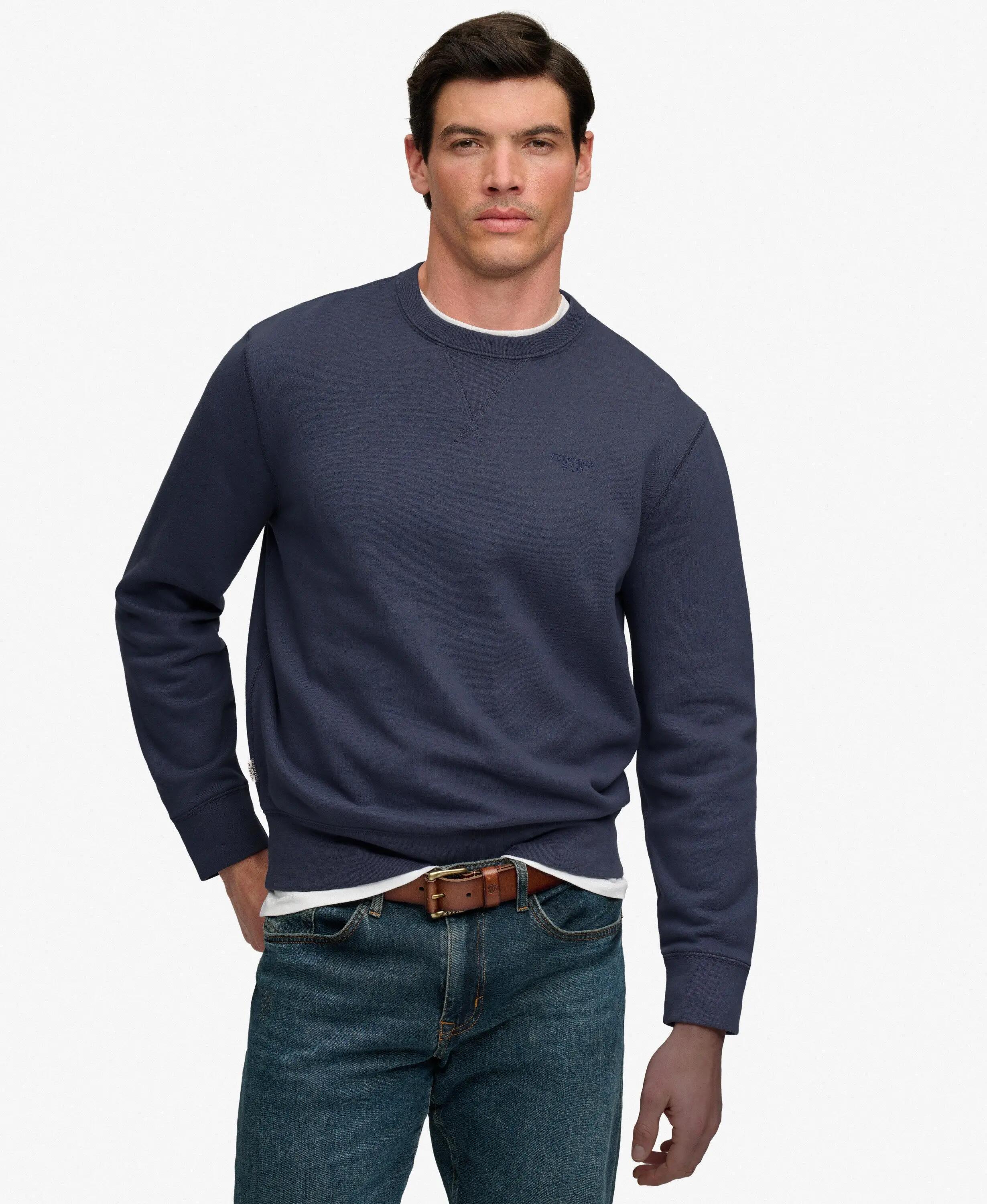 superdry Felpa Essential Stacked Logo Crew – vestibilità relaxed – SOFT NAVY 2/7
