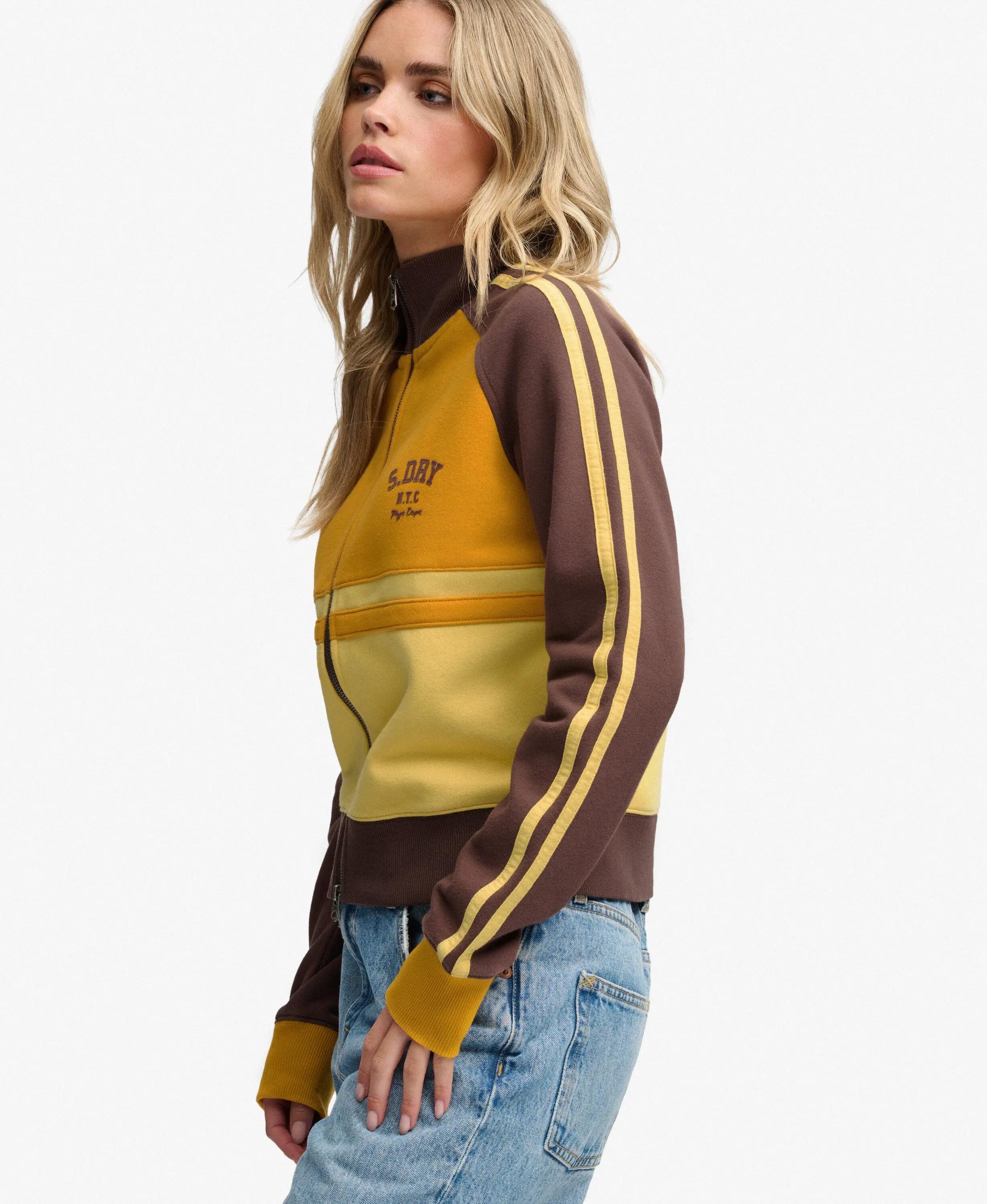 superdry Cult Zip Through Track Top Sportliche Zipjacke im Colourblock – French 2/7