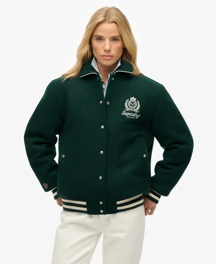 superdry Bomber Country Club z Wełnianej Mieszanki 6/7