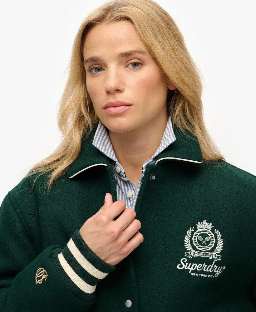 superdry Bomber Country Club z Wełnianej Mieszanki 5/7