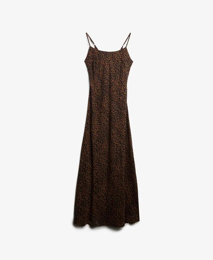 superdry Vestito lungo Bias Cut in viscosa Leona Leopard 6/6