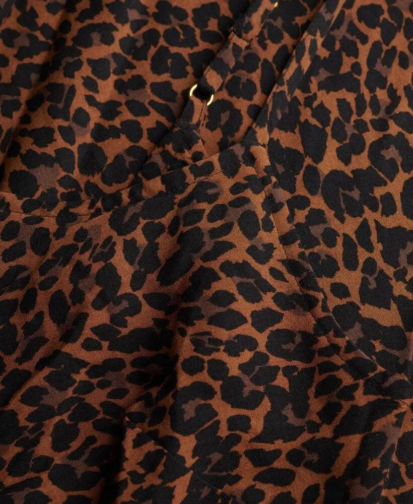 superdry Vestito lungo Bias Cut in viscosa Leona Leopard 5/6