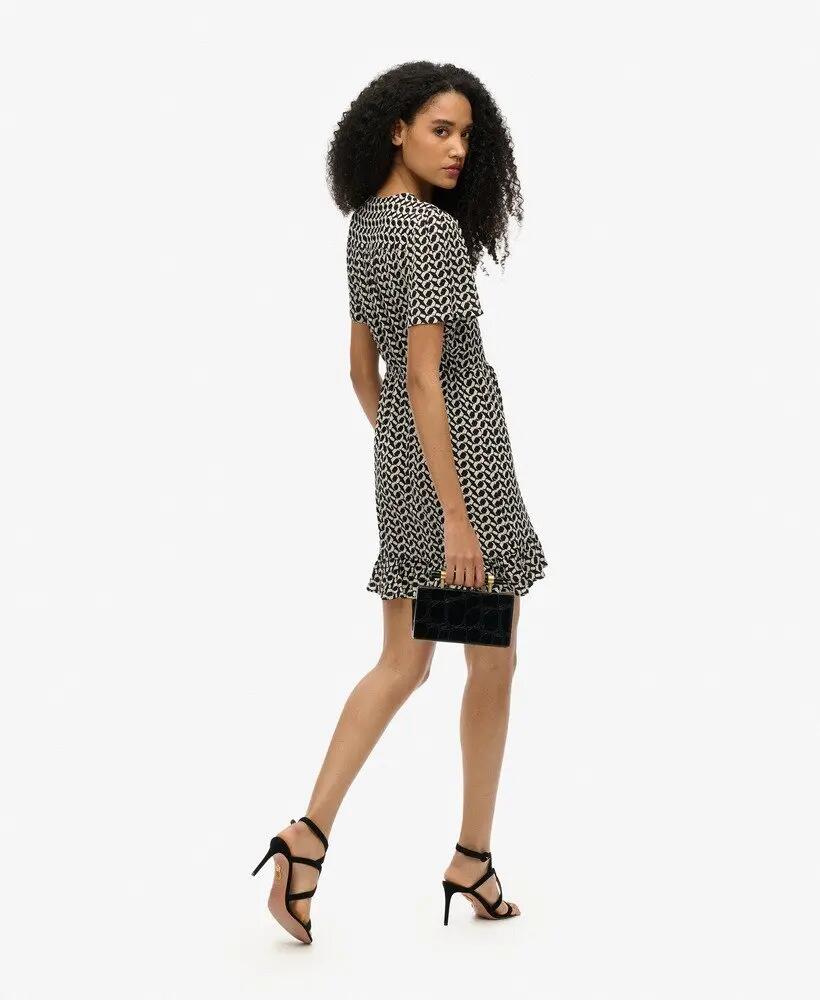 superdry Vestido curto envelope estampado em viscose 6/6