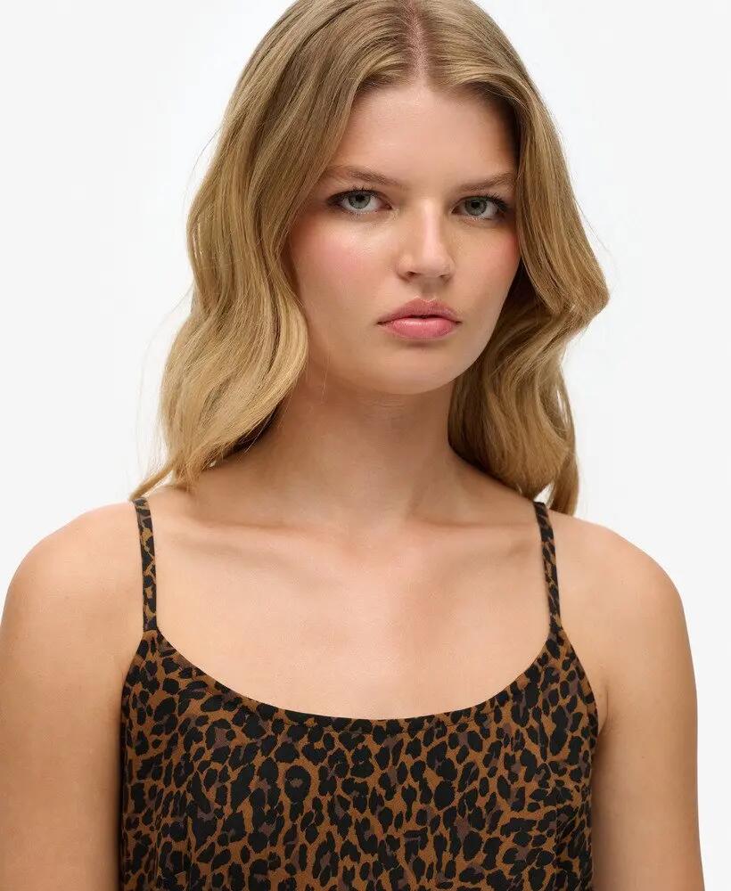 superdry Vestito lungo Bias Cut in viscosa Leona Leopard 2/6