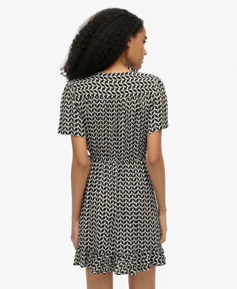 superdry Vestido curto envelope estampado em viscose 4/6