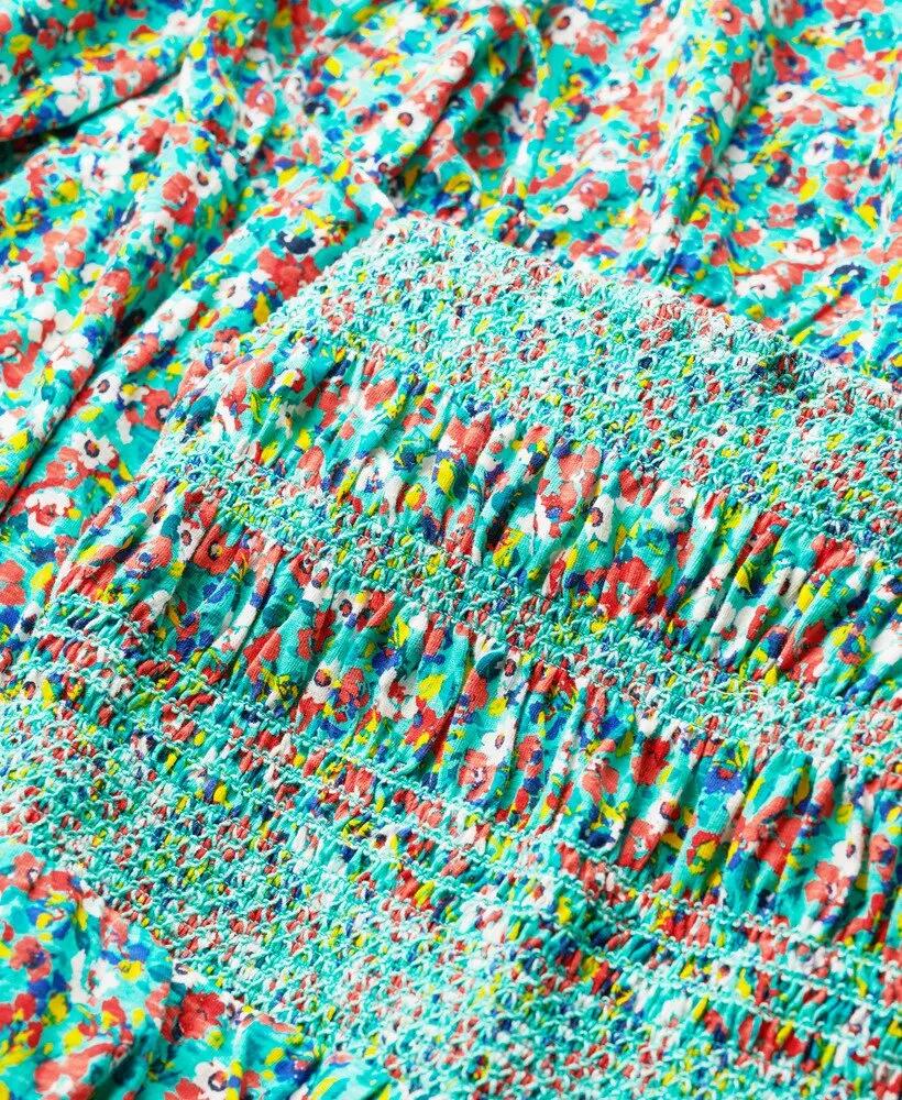 superdry Vestito lungo Smocked Cami in cotone con corpetto arricciato 6/7