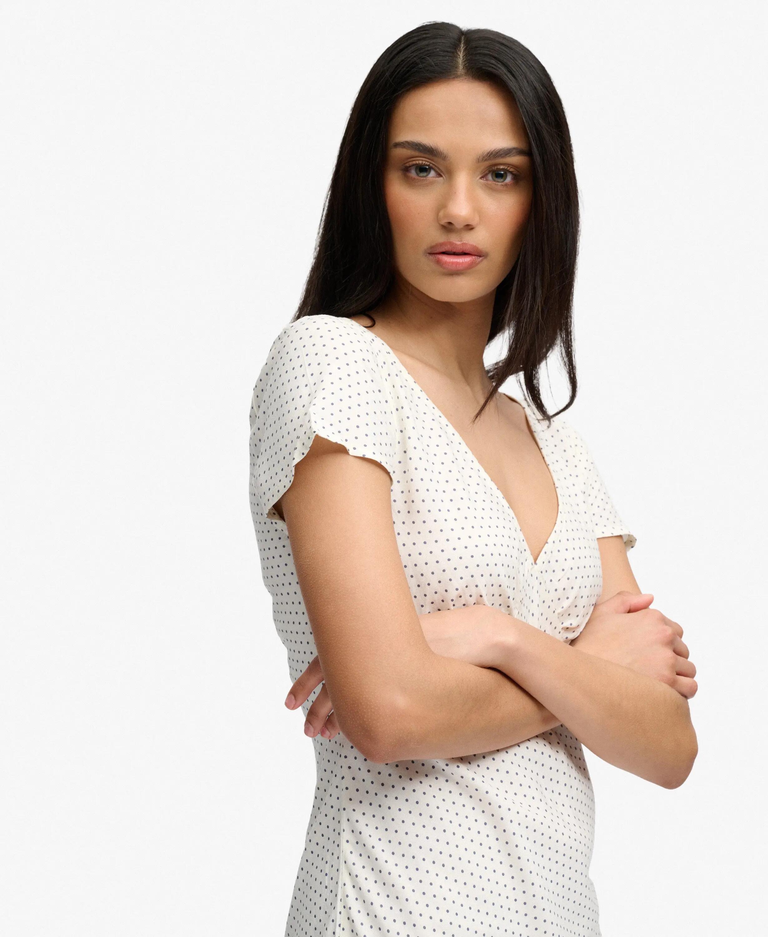 superdry Vestido curto mini às bolinhas com decote sweetheart 4/6