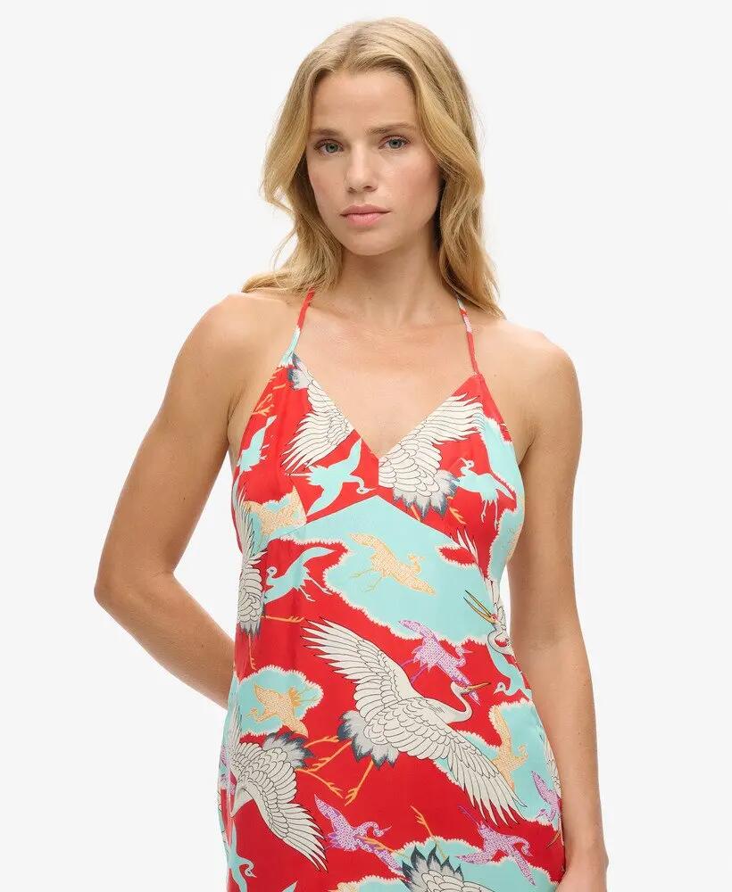 superdry Vestido slip midi estampado – corte slim 2/4