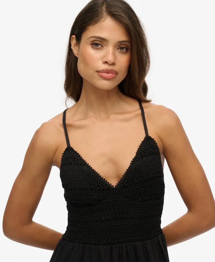 superdry Vestido maxi em jersey com renda - 100% algodão 2/5