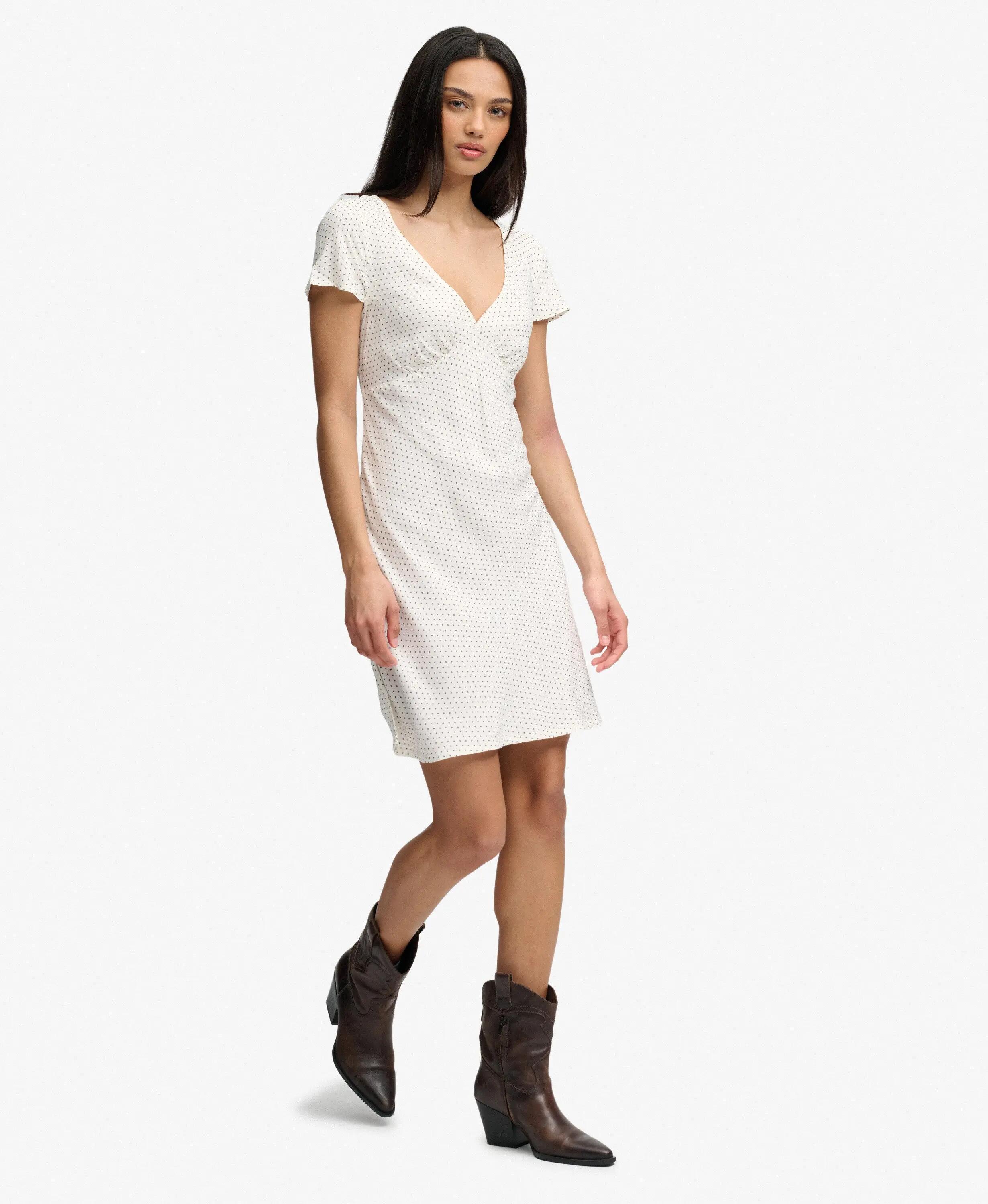 superdry Vestido curto mini às bolinhas com decote sweetheart 3/6