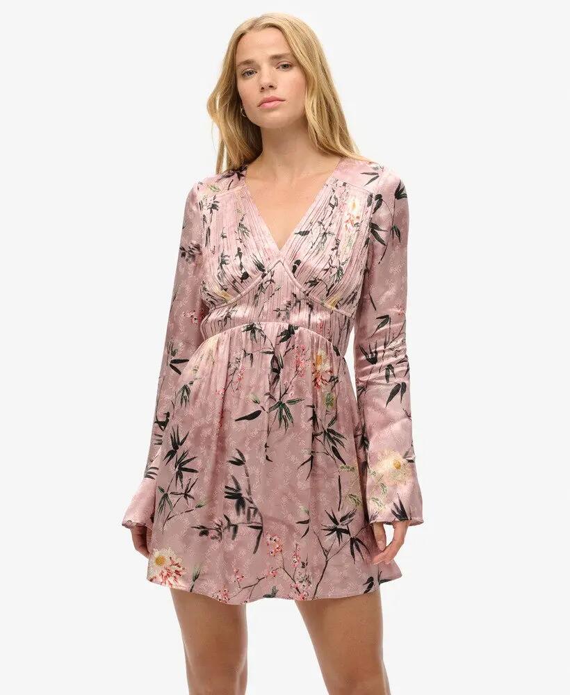 superdry Jacquard mini-jurk met uitlopende mouwen 4/7
