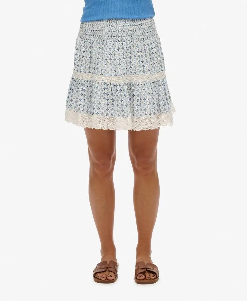 superdry Minissaia Estampada com Renda Ditsy Tile Blue 3/5