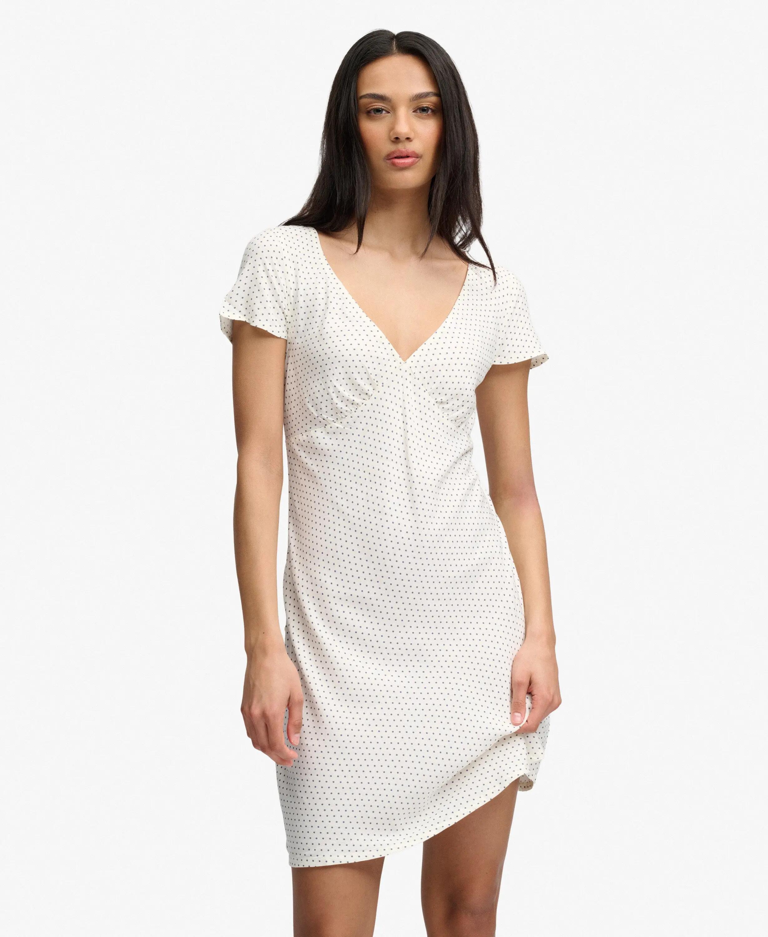 superdry Vestido curto mini às bolinhas com decote sweetheart 2/6