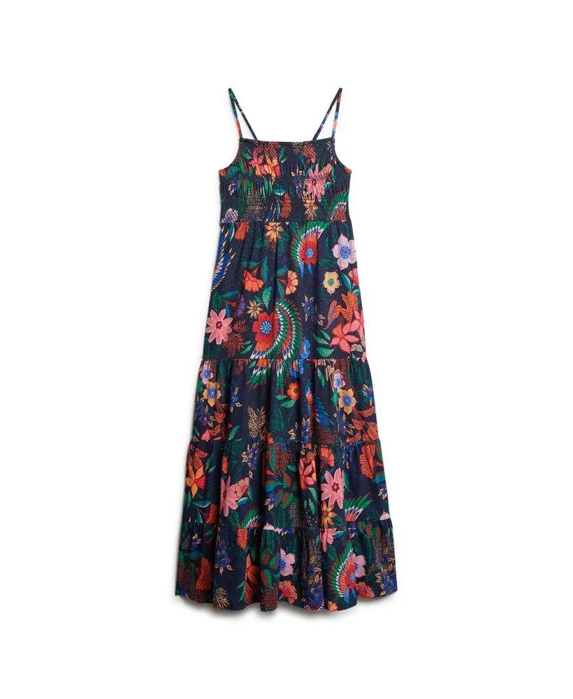 superdry Smocked Cami Maxi Dress in cotone – corpetto a smock 6/7