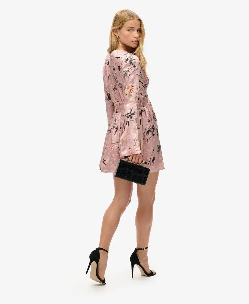superdry Jacquard mini-jurk met uitlopende mouwen 2/7