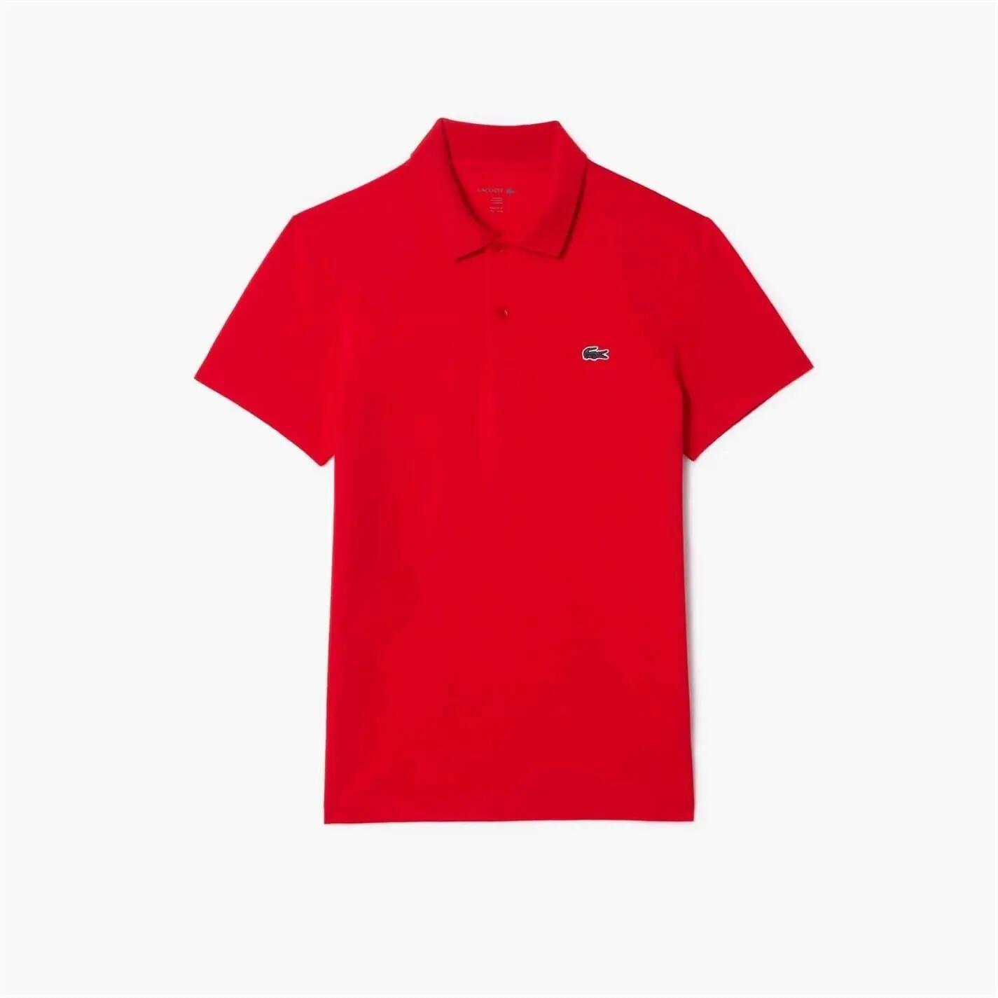 Maglietta Polo Misto Cotone Uomo Lacoste Rosso 5/5