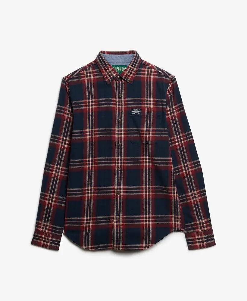 superdry Koszula Lumberjack z długim rękawem 100% bawełna - Michigan Check Navy 7/7