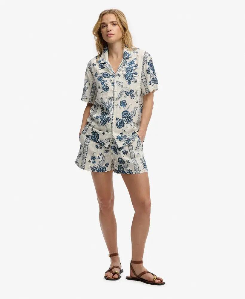 superdry Camisa de manga curta estampada Beach Jeane Floral Cream 3/5