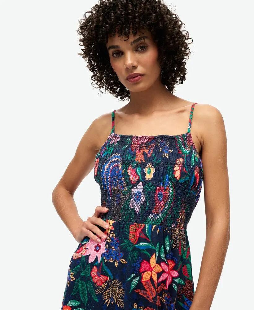 superdry Smocked Cami Maxi Dress in cotone – corpetto a smock 3/7