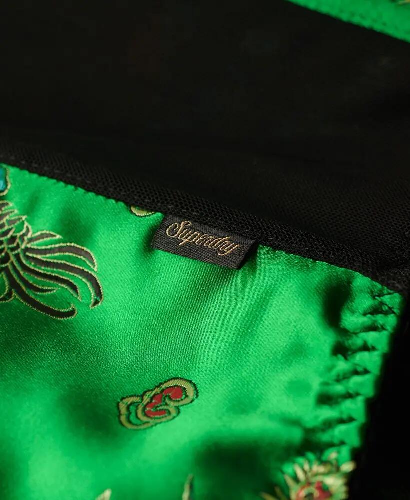 superdry Satijn Brocade Crop Corset Top Groen Brokaat 6/7