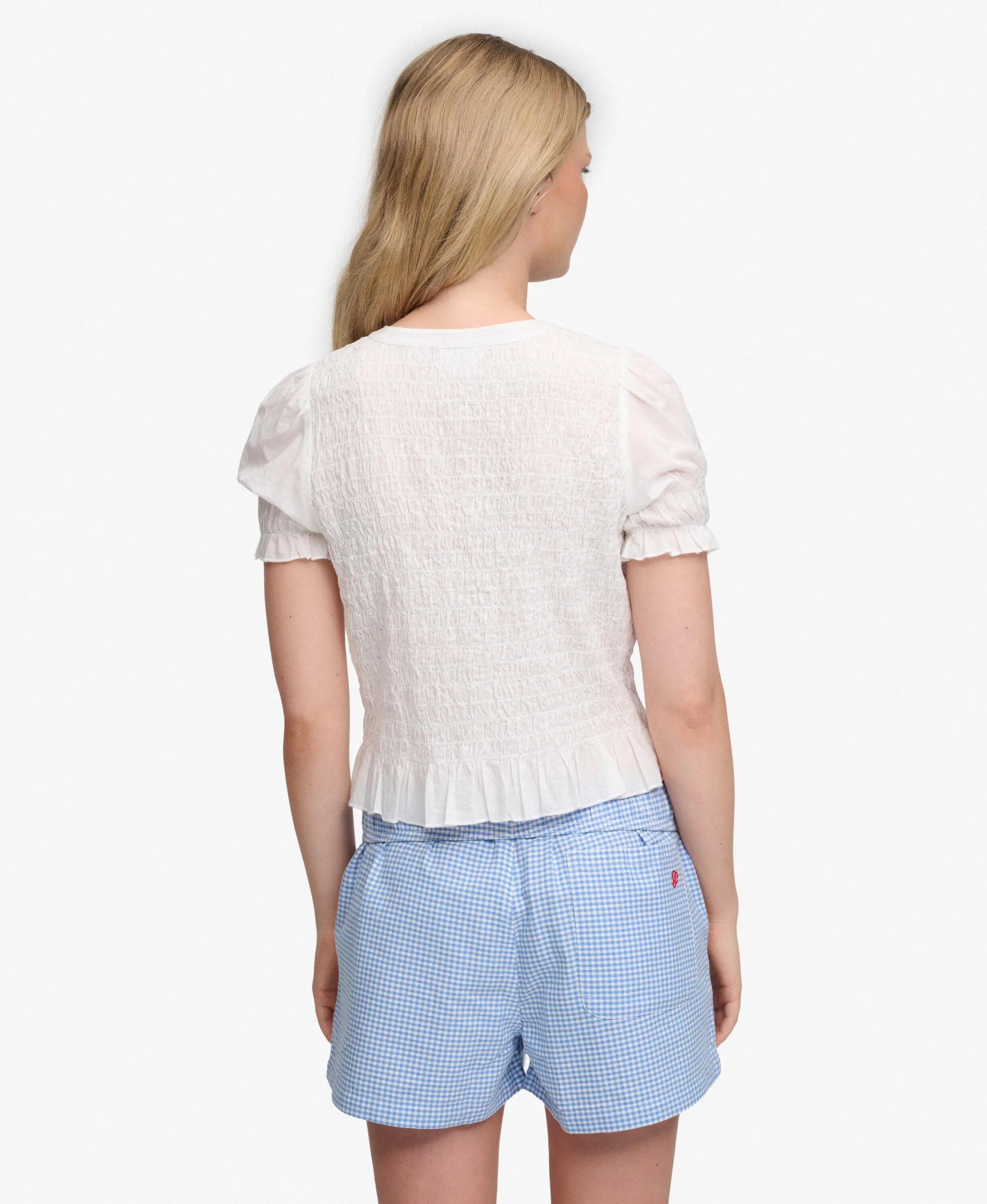 superdry Short Sleeve Smocked Top in 100% cotone – Slim fit 5/5