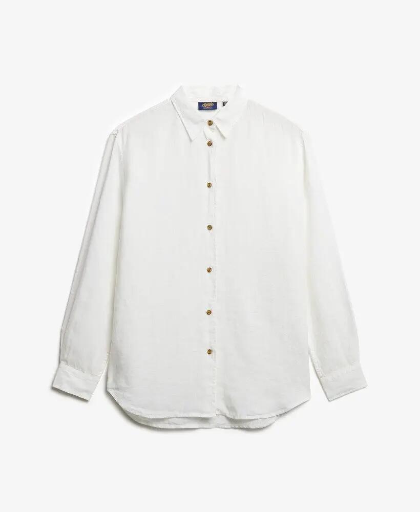 superdry Camisa Boyfriend Casual em Linho – OPTIC 6/6