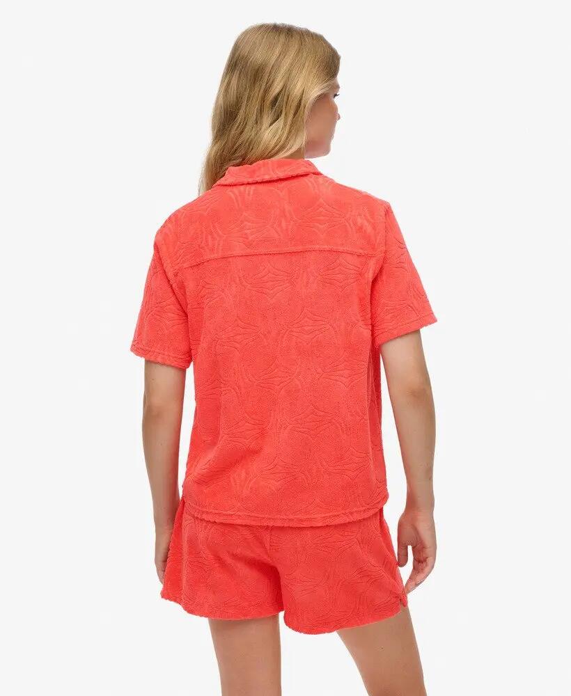 superdry Country Club Towelling Shirt in cotone-poliestere Pastelline Coral 4/7