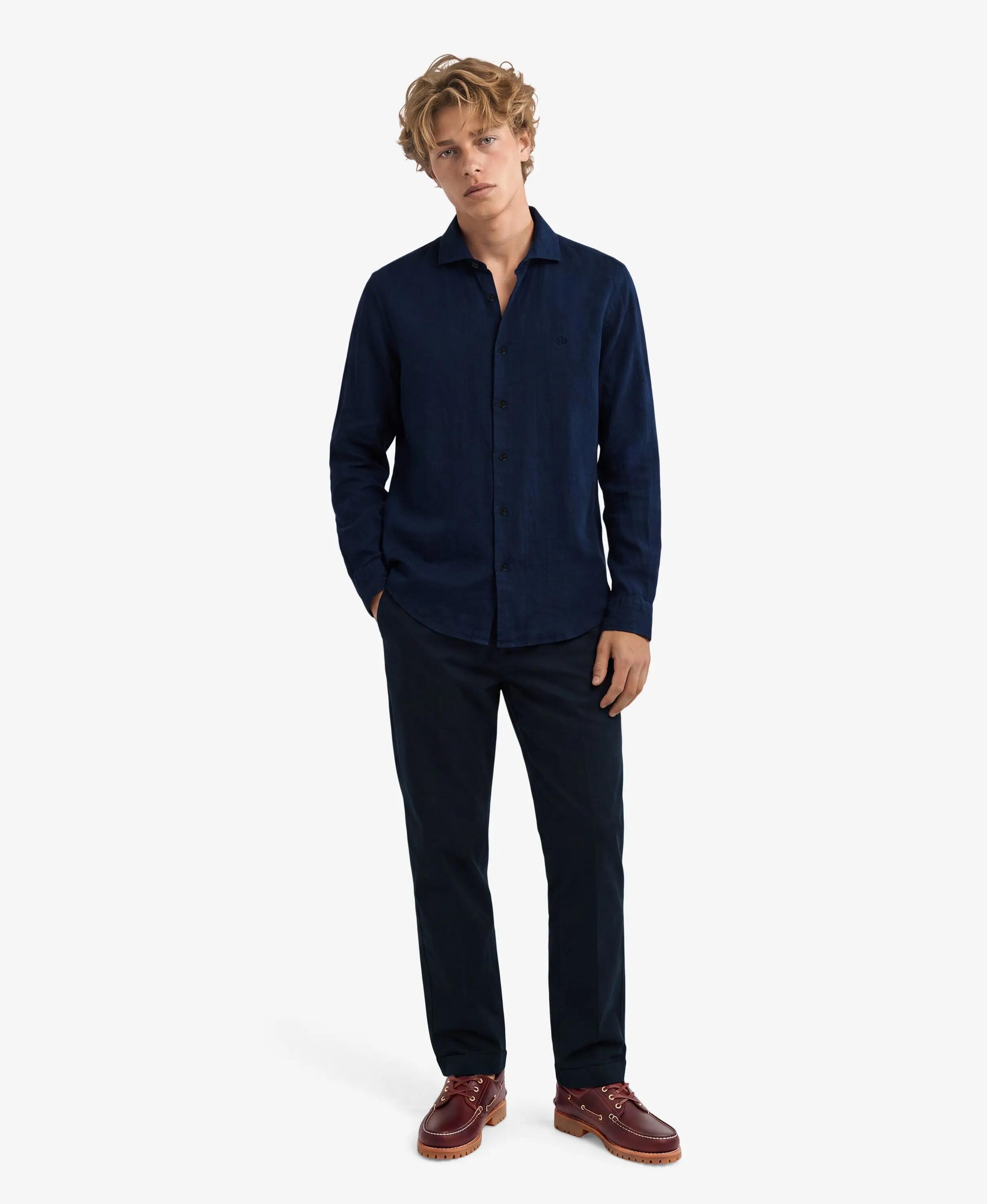 superdry Koszula Riviera lniana z długim rękawem — 100% len, Relaxed Fit – 3/4