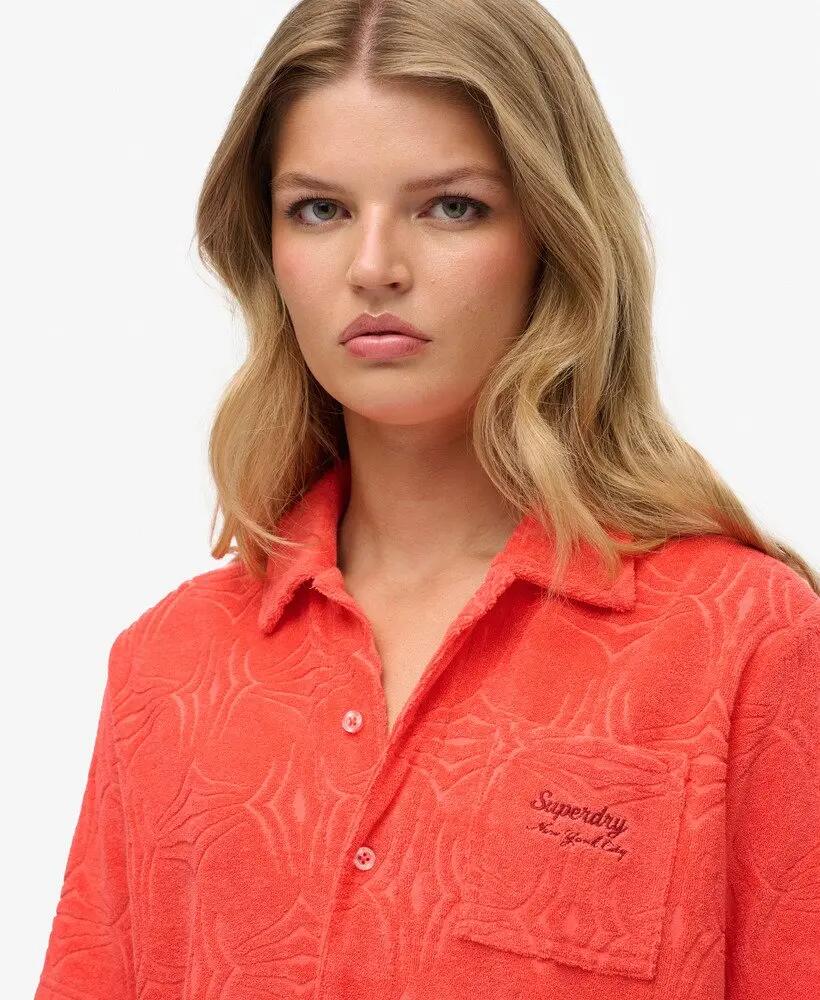 superdry Country Club Towelling Shirt in cotone-poliestere Pastelline Coral 3/7