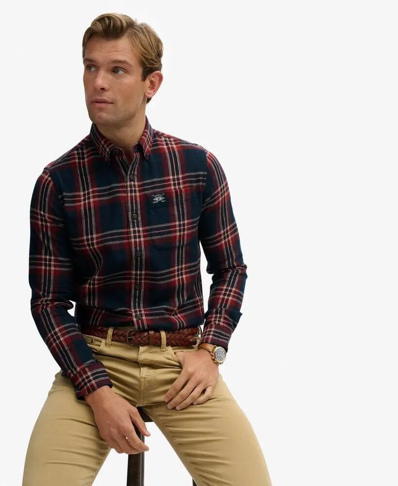 superdry Koszula Lumberjack z długim rękawem 100% bawełna - Michigan Check Navy 2/7