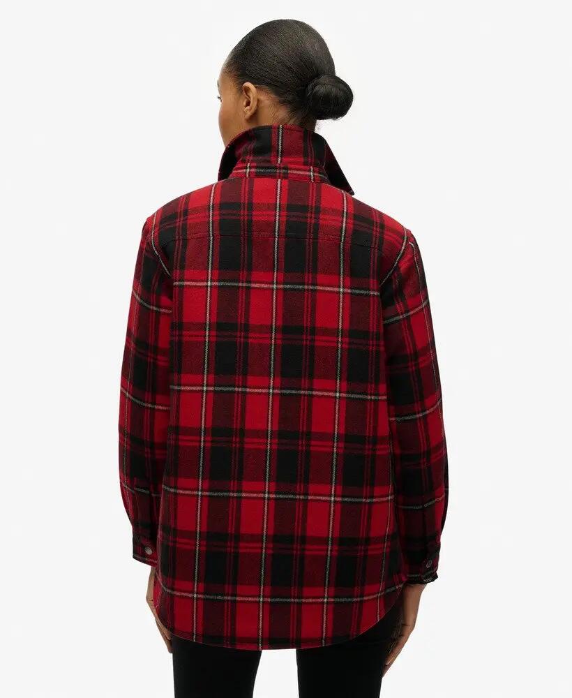 superdry Check Lined overhemd oversized rood ruit 5/7
