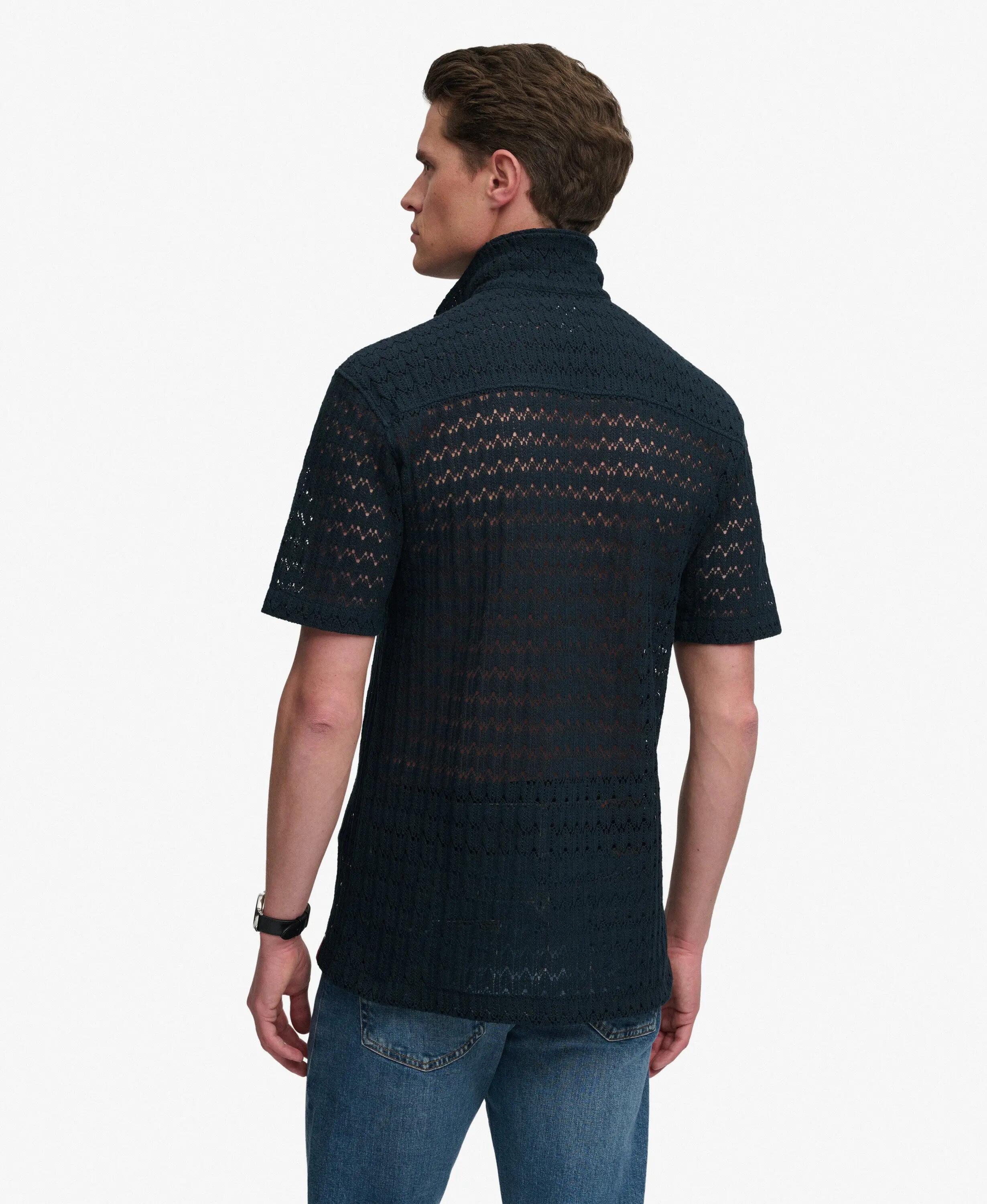 superdry Koszula Dzianinowa z Strukturą Navy Crochet 5/5